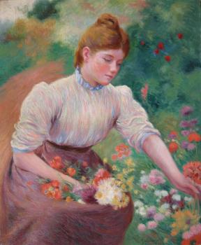 Federico Zandomeneghi : Girl picking flowers